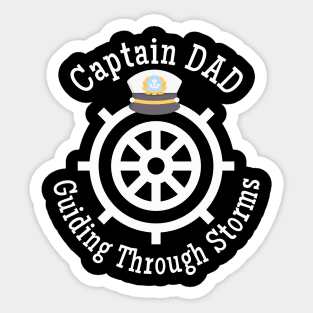 Captain Dad Guiding Through Storms Captain hat Sticker